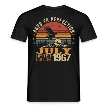 Millésime Juillet 1967 Anniversaire Juillet 1967 - T-shirt homme - noir - Devant - AI Model Male 178 light (178cm)