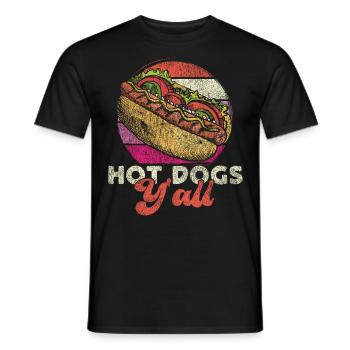 Hot Dog Adult Girl Vintage Hot - Männer T-Shirt - Schwarz - Vorne - AI Model Male 178 light (178cm)