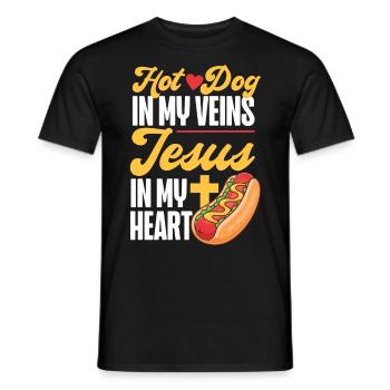 Hot Dog Adult Jesus Faith - Men's T-Shirt - black - Front - AI Model Male 178 light (178cm)