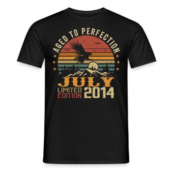 Millésime Juillet 2014 Anniversaire Juillet 2014 - T-shirt homme - noir - Devant - AI Model Male 178 light (178cm)