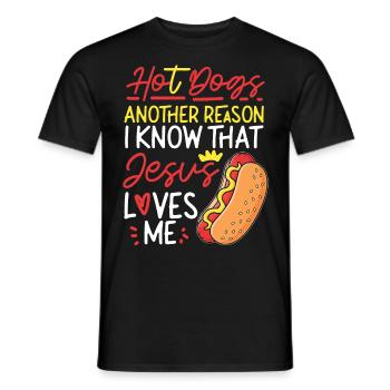 Hot Dog Adult Jesus Faith - Men's T-Shirt - black - Front - AI Model Male 178 light (178cm)