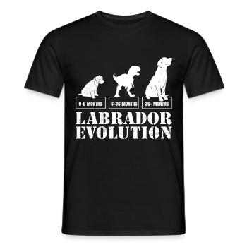 Labrador EVOLUTION Labrador Lover Funny - Men's T-Shirt - black - Front - AI Model Male 178 light (178cm)