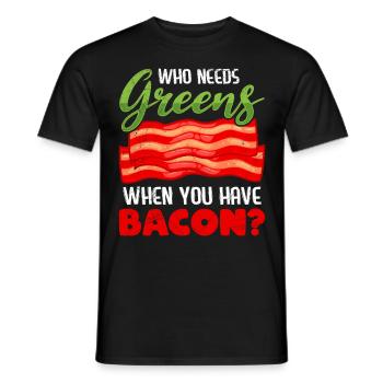 Drôle de mangeur de viande qui a besoin de légumes verts Avoir du bacon - T-shirt homme - noir - Devant - AI Model Male 178 light (178cm)