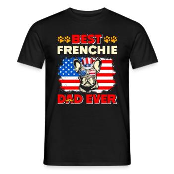 French Bulldog BEST FRENCHIE DAD EVER USA - Men's T-Shirt - black - Front - AI Model Male 178 light (178cm)
