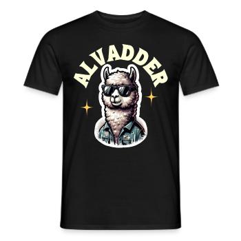 Alvadder Alpaka Papa Vater Vatertag - Männer T-Shirt - Schwarz - Vorne - AI Model Male 178 light (178cm)