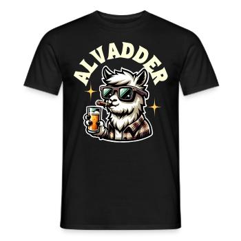Alvadder Alpaka Papa Vater Vatertag - Männer T-Shirt - Schwarz - Vorne - AI Model Male 178 light (178cm)