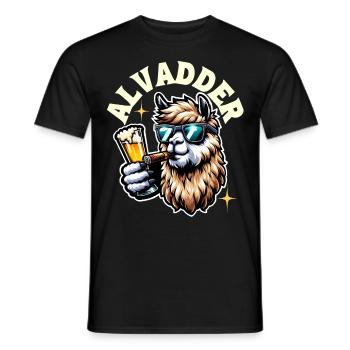 Alvadder Alpaka Papa Vater Vatertag - Männer T-Shirt - Schwarz - Vorne - AI Model Male 178 light (178cm)