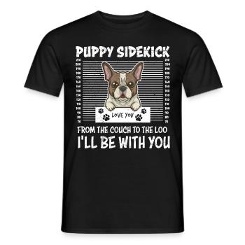 Bouledogue français Gardez un œil sur vous - T-shirt homme - noir - Devant - AI Model Male 178 light (178cm)