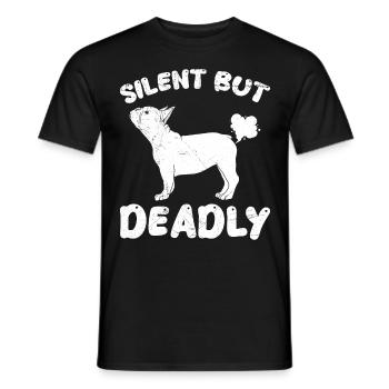 Französische Bulldogge SILENT BUT DEADLY Lustiges - Männer T-Shirt - Schwarz - Vorne - AI Model Male 178 light (178cm)