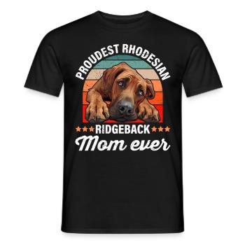 Ridgeback PROUDEST RHODESIAN RIDGEBACK MOM EVER - Men's T-Shirt - black - Front - AI Model Male 178 light (178cm)