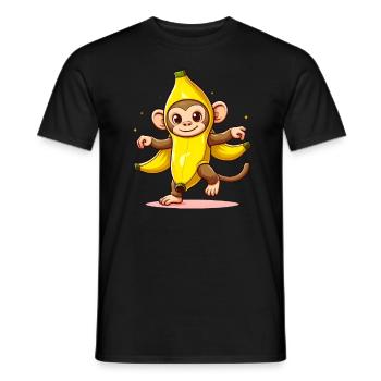 Banana Monkey - Men's T-Shirt - black - Front - AI Model Male 178 light (178cm)