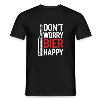don´t worry Bier happy - Männer T-Shirt - Schwarz - Vorne - AI Model Male 178 light (178cm)