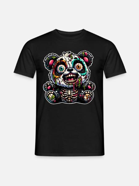 Potwór zombie Panda - T-shirt męski - czarny