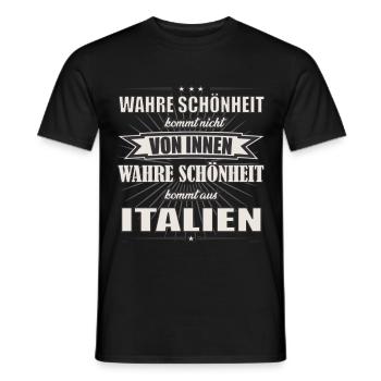 Wahre Schönheit kommt aus Italien Design - Männer T-Shirt - Schwarz - Vorne - AI Model Male 178 light (178cm)
