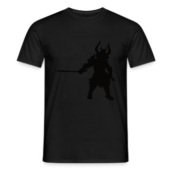 Samurai schwarzes Silhoutten Design - Männer T-Shirt - Schwarz - Vorne - AI Model Male 178 light (178cm)