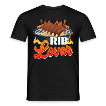 Fleischliebhaber RIB LOVER Grillfeier Lustiges - Männer T-Shirt - Schwarz - Vorne - AI Model Male 178 light (178cm)