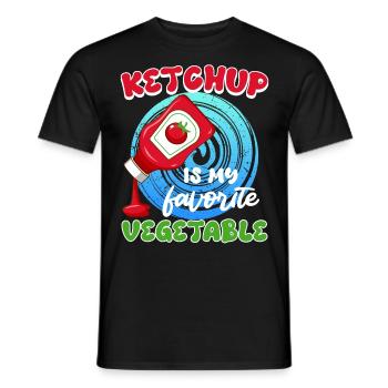 LE KETCHUP EST MON LÉGUME PRÉFÉRÉ Fun - T-shirt homme - noir - Devant - AI Model Male 178 light (178cm)