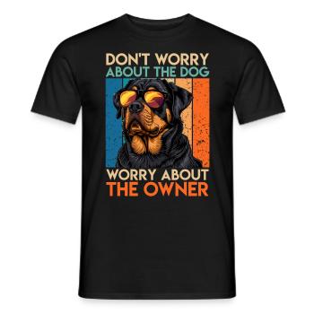 Rottie KEINE ANGST VOR DEM HUND VORSICHT VOR DEM - Männer T-Shirt - Schwarz - Vorne - AI Model Male 178 light (178cm)