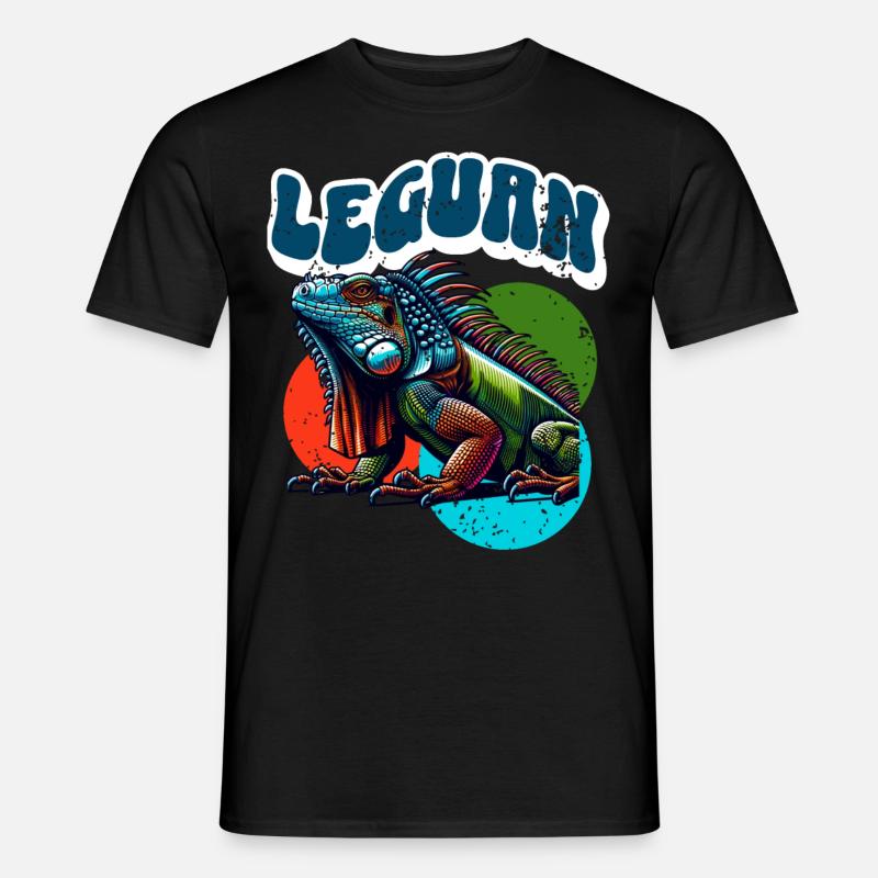Leguan - Männer T-Shirt - Schwarz
