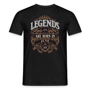 1979 Juin Naissance Anniversaire Année de naissance - T-shirt homme - noir - Devant - AI Model Male 178 light (178cm)