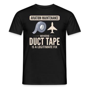 Flugzeugmechaniker Luftfahrtwartung Klebeband - Männer T-Shirt - Schwarz - Vorne - AI Model Male 178 light (178cm)