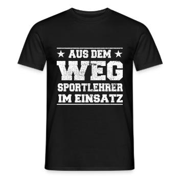 Out of the Way Sports Teacher in Action Design - Men's T-Shirt - black - Front - AI Model Male 178 light (178cm)