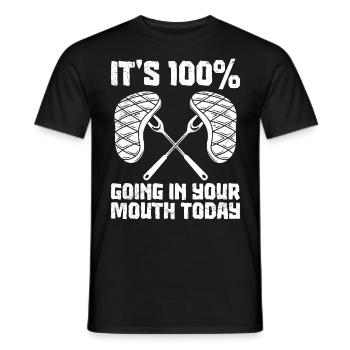 Barbecue party My meat ends up in my mouth today - Men's T-Shirt - black - Front - AI Model Male 178 light (178cm)