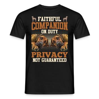 Rhodesian Ridgeback FIDÈLE COMPAGNON DE SERVICE - T-shirt homme - noir - Devant - AI Model Male 178 light (178cm)