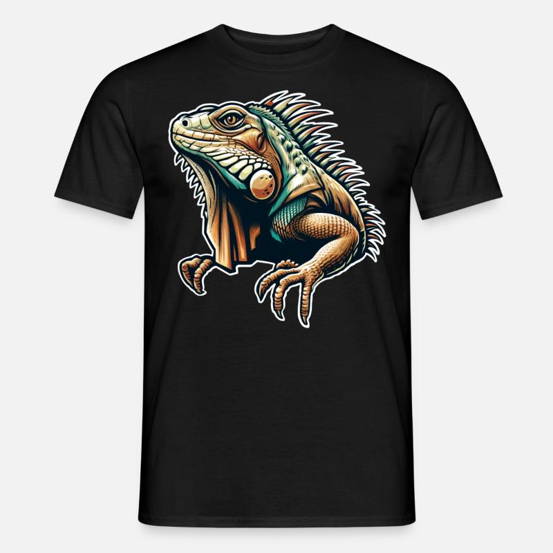 Leguan - Männer T-Shirt - Schwarz
