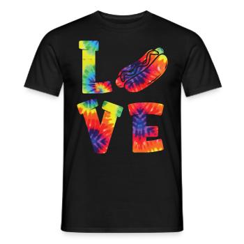 Hot Dog Adulte Tie Dye des années 80 des années 90 - T-shirt homme - noir - Devant - AI Model Male 178 light (178cm)