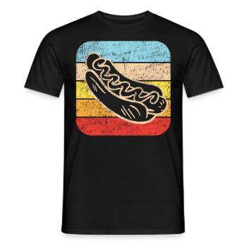 Hot Dog Adulte Rétro Vintage - T-shirt homme - noir - Devant - AI Model Male 178 light (178cm)