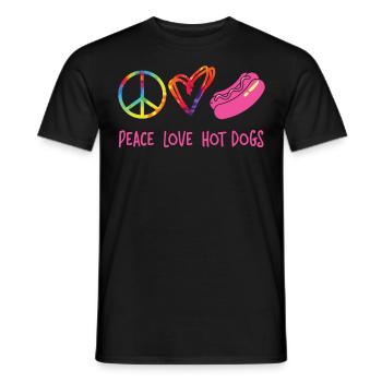 Hot Dog Adulte Tie Dye Peace Love - T-shirt homme - noir - Devant - AI Model Male 178 light (178cm)