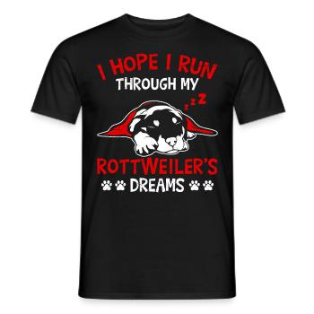Rottie Fan Merchandise J’ESPÈRE QUE JE PASSERAI À TRAVERS MON ROTTWEILER - T-shirt homme - noir - Devant - AI Model Male 178 light (178cm)
