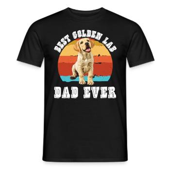 Golden Labrador BEST GOLDEN LAB DAD EVER Men - Men's T-Shirt - black - Front - AI Model Male 178 light (178cm)