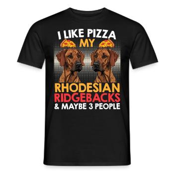 Ridgeback Dog COMME PIZZA MON RHODESIAN RIDGEBACK - T-shirt homme - noir - Devant - AI Model Male 178 light (178cm)