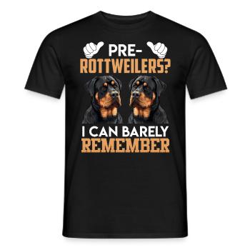 Le propriétaire de Rottie PRE-ROTTWEILER SE SOUVIENT À PEINE - T-shirt homme - noir - Devant - AI Model Male 178 light (178cm)
