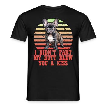 Frenchie n’a pas pété mes fesses t’a soufflé un baiser - T-shirt homme - noir - Devant - AI Model Male 178 light (178cm)
