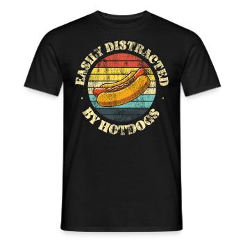 Hot Dog Adult Retro Vintage Easily - Männer T-Shirt - Schwarz - Vorne - AI Model Male 178 light (178cm)