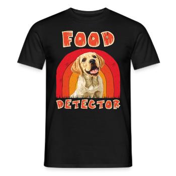 Labrador Liebhaber FOOD DETECTOR Lustig Labrador - Männer T-Shirt - Schwarz - Vorne - AI Model Male 178 light (178cm)