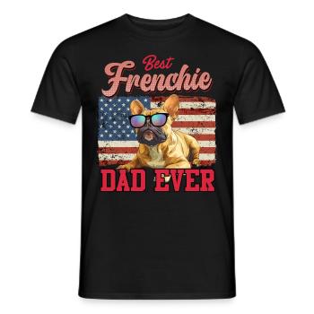 French Bulldog Owner BEST FRENCHIE DAD - Men's T-Shirt - black - Front - AI Model Male 178 light (178cm)