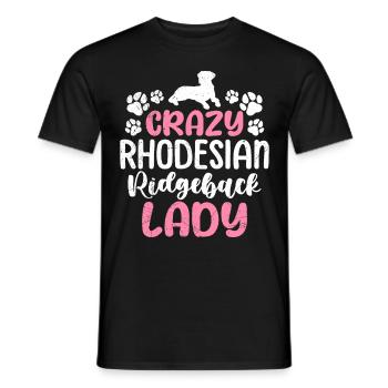 Ridgeback CRAZY RHODESIAN RIDGEBACK LADY Maman Chien - T-shirt homme - noir - Devant - AI Model Male 178 light (178cm)