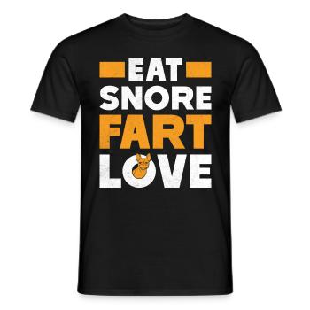 Bouledogue français MANGER RONFLEMENT PET AMOUR - T-shirt homme - noir - Devant - AI Model Male 178 light (178cm)