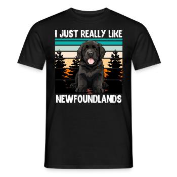 Neufundländer I JUST REALLY LIKE NEWFOUNDLANDS - Männer T-Shirt - Schwarz - Vorne - AI Model Male 178 light (178cm)