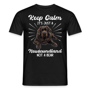 Neufundländer BLEIB COOL KEIN GRIZZLY BÄR NUR - Männer T-Shirt - Schwarz - Vorne - AI Model Male 178 light (178cm)
