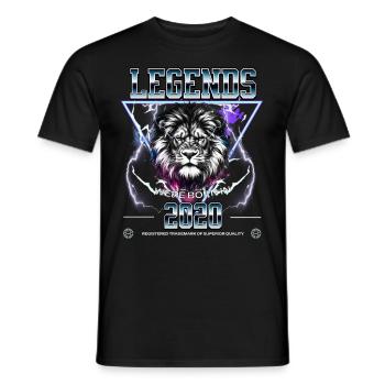 2020 Anniversaire année de naissance Lion - T-shirt homme - noir - Devant - AI Model Male 178 light (178cm)