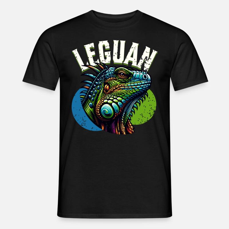 Leguan - Männer T-Shirt - Schwarz