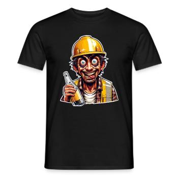 Bauarbeiter Bier Betrunken Lustig - Männer T-Shirt - Schwarz - Vorne - AI Model Male 178 light (178cm)