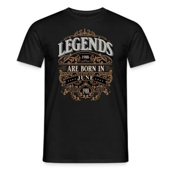 1988 Juin Naissance Anniversaire Année de naissance - T-shirt homme - noir - Devant - AI Model Male 178 light (178cm)