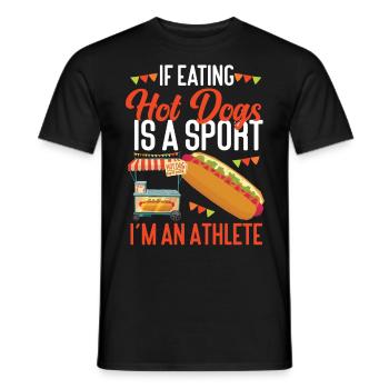 Hot-dog adulte si manger des hot-dogs - T-shirt homme - noir - Devant - AI Model Male 178 light (178cm)