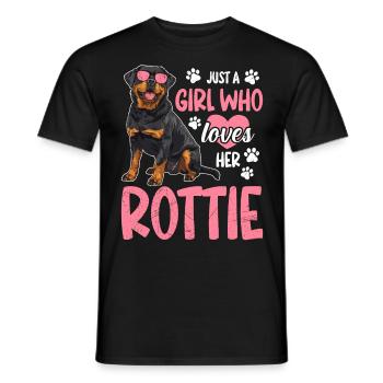 Rottie JUSTE UNE FILLE QUI AIME ROTTWEILER propriétaire - T-shirt homme - noir - Devant - AI Model Male 178 light (178cm)